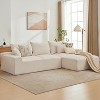 110In Oversized L-Shaped Sofa, Cloud Sectional Couch w/Chaise Throw Pillows, Soft Corduroy Boneless Foam Sofa for Living Rooms, Apartments, Dorms - 2 of 4