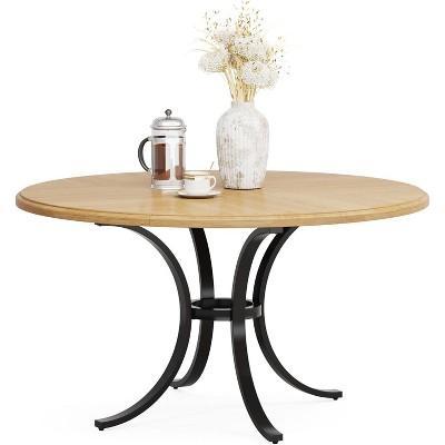 Tribesigns 47.24" Farmhouse Round Dining Table with C-Shaped Pedestal Base