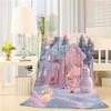 Lomsoe Pink Christmas Snowman Print Flannel Blanket - All Seasons Soft and Warm Throw Blanket for Napping, Camping, Travel, Office - 4 of 4