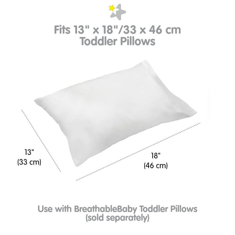 BreathableBaby Cotton Percale Pillowcase, For 13" x 18" Toddler Pillow (2-Pack) Solid, 2 of 7