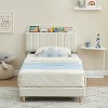 Twin Bed Frame with Storage Headboard Velvet Upholstered Platform Bedframe for Kids/Girl Bed Strong Wooden Slats Noise-Free Easy Assembly, Beige - 4 of 4
