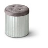 Passion Furniture Decor Brownish Gray Round Velvet Upholstered Ottoman - 2 of 4