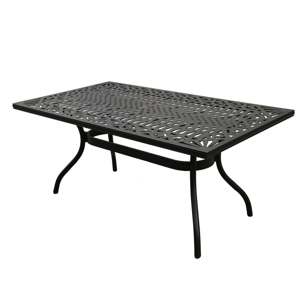 Photos - Dining Table 68" Ornate Mesh Aluminum Patio  - UV Resistant, Weatherproof,