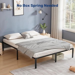 KTMBDW Metal Bed Frame, Bed Frame with Storage Space, Heavy Duty Sturdy Mattress Foundation, Easy Assembly, No Box Spring Needed, Black - 1 of 4