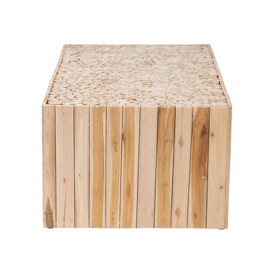Grayson Natural Teak Wood Coffee Table with Repurposed Logs