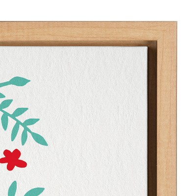 18" x 24" Red and Green Swedish Dala Horses Canvas Print
