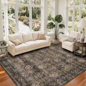 Garvee Area Rug Washable Vintage Medallion Print Rugs for Living Room Bedroom Soft Low Pile Non-Slip Carpet - 1 of 4