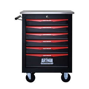 Maggift 6-Drawer RollingTool Boxes with Keyed Locking System, Ball Bearing Drawer Slides, Steel Tool Storage Box for Office, Red, 22.2"*13.6"*30.7" - 1 of 4