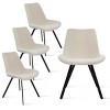 Kourtney Modern Dining Chair for 4, Custom-made Upholstered Side Chair With Black Legs (Set of 4)-Maison Boucle - 2 of 4