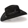 Western Express Twisted Straw Western Pinch Front Hat with Rhinestone Hat Band - 4 of 4