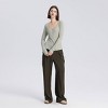 Women's Ruched Knit Cardigan - A New Day™ Sage Green - 3 of 4
