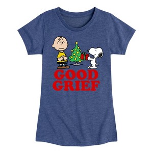 Girls' - Peanuts - Holiday Cheer Fitted Short Sleeve Graphic T-Shirt - 1 of 4
