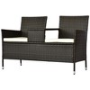 Outsunny Patio Wicker Conversation Furniture Set, Outdoor Garden Rattan 2-Seater Chair, Modern Loveseat w/ Cushions & Tempered Glass Top Coffee Table - 4 of 4
