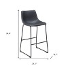 HomeRoots Set of Two 29" Black Faux Leather and Steel Counter Height Bar Chairs - 3 of 4