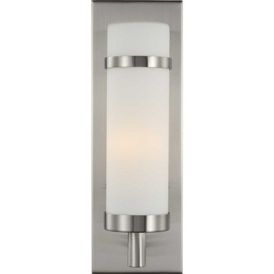 Hartwick Brushed Nickel Wall Sconce with Etched Opal Glass