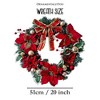 Refined Red and Gold 20" Christmas Wreath, Poinsettias, Ribbons and Ornament Baubles| OrnamentallyYou - 2 of 4