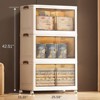 FONTOI 3-Tier Foldable Storage Box with Clear Doors&Wheels, Stackable Storage Container for Bedrooms Living Rooms Office, Beige, 15.35"*42.41"*25.59" - 3 of 4