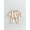 MyKids-USA Cute and Versatile Two-Piece Set: Flowers Embroidered Collar Top and Solid Color Pants for Baby Girls and Toddlers - 2 of 4