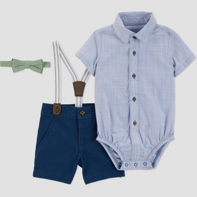 Carter's Just One You® Baby Striped Suspender Top & Bottom Set - Blue