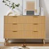 Bedroom Dresser, 6 Double Dressers with Wavy Drawers, 47.2''W x 15.8''D x 31.7''H - 3 of 4