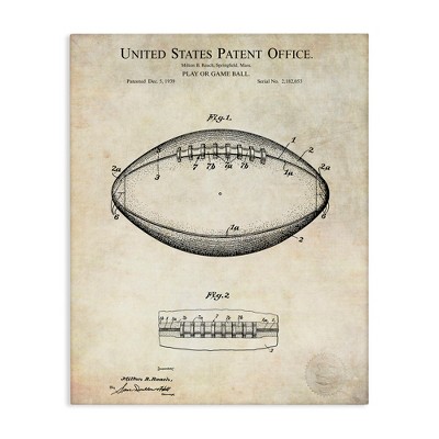 Stupell Industries American Football Sports Blueprint, 30" x 40"