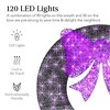 Best Choice Products 36in Pre-Lit Outdoor Christmas Wreath, LED Metal Holiday Decor w/ 120 Lights, Bow - Purple/Black - image 3 of 4