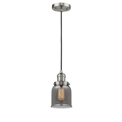 Bell - 1 Light Cord Hung Mini Pendant In Industrial Style-10 Inches Tall and 5 Inches Wide