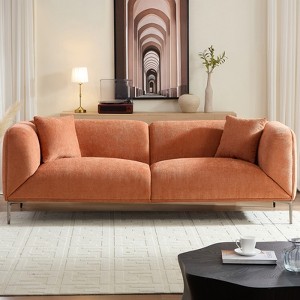 GDFStudio Kora Modern 82.68'' 3-Seater Boucle Upholstered Sofa with 2 Pillows - 1 of 4