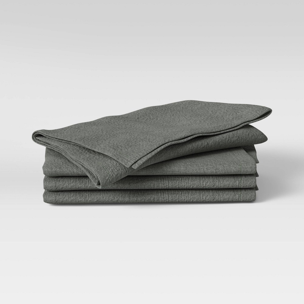 Photos - Tablecloth / Napkin 4pk Cotton Easy Care Napkins Gray - Threshold™