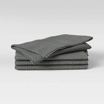 4pk Cotton Easy Care Napkins Gray - Threshold™