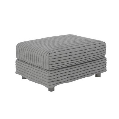 Plush Corduroy Ottoman to Combine with 2 Seater Sofa, 3 Seater Sofa and 4 Seater Sofa, Suitable for Living Rooms, Apartments, Offices,Grey