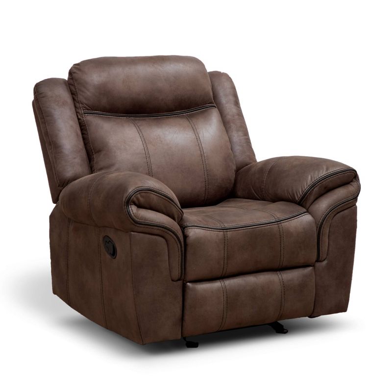 miBasics Softcloud Transitional Upholstered Manual Glider Recliner Brown, 5 of 23