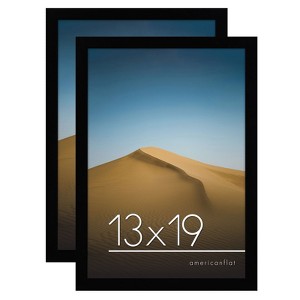 Americanflat 13x19 Picture Frames in Black - Composite Wood with Shatter Resistant Glass - Wall Mounted Horizontal and Vertical Formats (2-Pack) - 1 of 4
