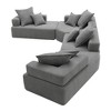 NicBex Couches for Living Room 56" Lounge Frame for Oversized Modular U-Shaped Sectional Sofa Boucle Floor Convertible Compressed Couch - 3 of 4