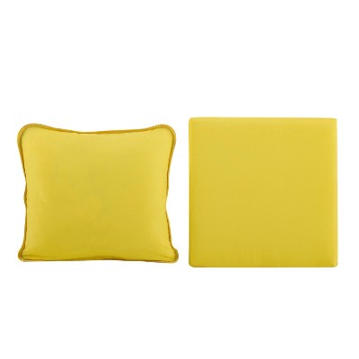 Universal Outdoor Rattan & Cushion Set - Yellow - Art Leon