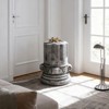 SEVOBAL Outdoor Cement End Table Small Round Garden Accent Table Drum Shape Side Table for Patio and Indoor Use, Grey, 17.72"*17.72"*21.26" - 2 of 4