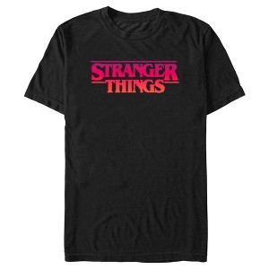 Men's Stranger Things Pink Logo T-Shirt - 1 of 4