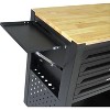 4-Drawer Rolling Tool Chest, Heavy Duty Metal Tool Cart with Wooden Top & Adjustable Shelf, Mobile Workshop Organizer for Garage/Workshop, Black - 2 of 4