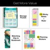 HARDCOVER 2026 Planner, 5.5"x8": 14 Months (Nov 2025-Dec 2026), Daily/Weekly/Monthly,  Bookmark, Pocket Folder w Sticky Notes (Teal Gold Marble) - 2 of 4