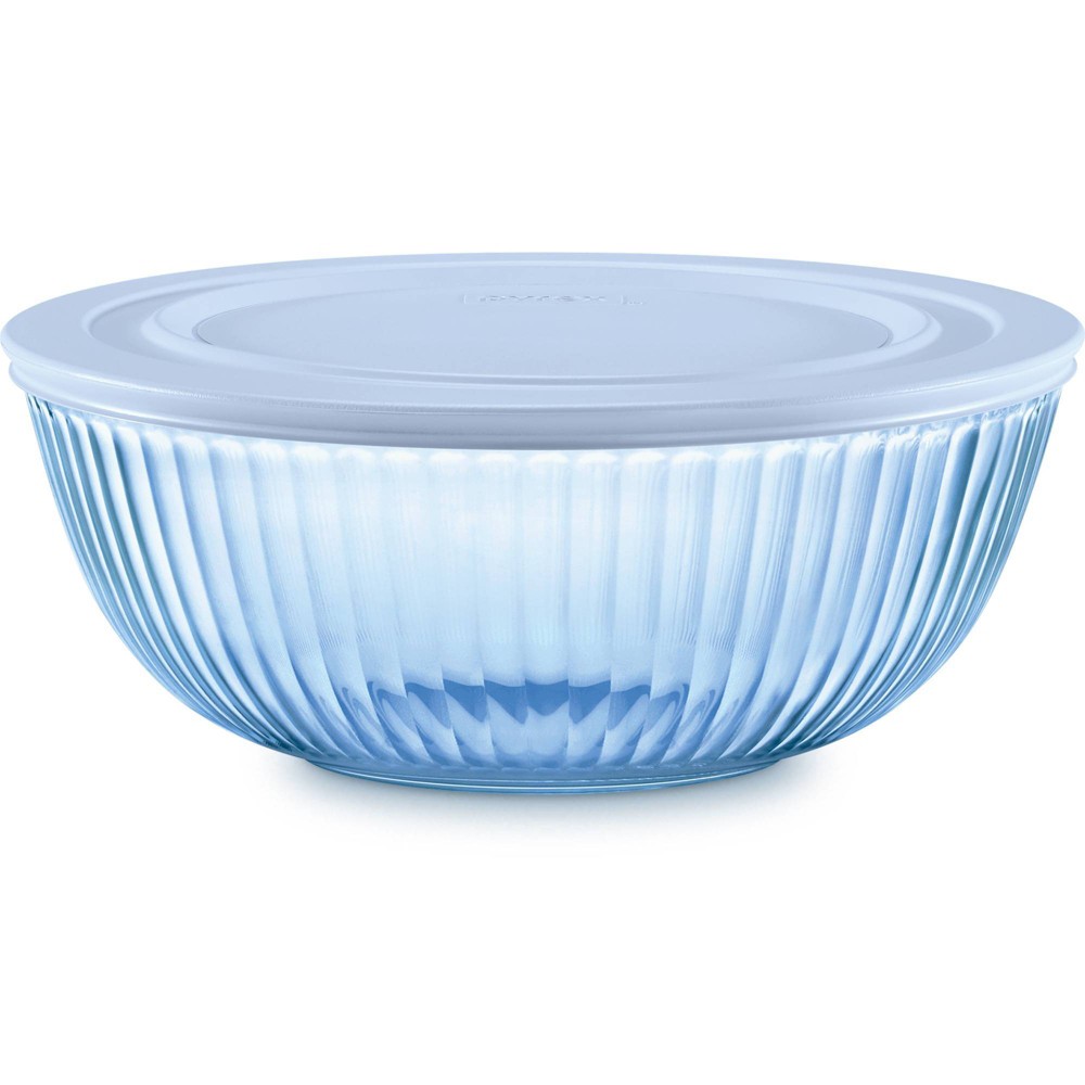 Pyrex Sculpted Tinted Lidded 4.5qt Mixing Bowl Blue