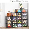 Attop 6 Pack Thicken Sturdy Clear Shoe Storage Boxes–Magnetic Door, Stackable Foldable Space-Saving Organizer for Sneaker/Boot, Durable Plastic White - 3 of 4