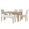 ACEPANO 6-Piece Modern Dining Set with Rectangle Kitchen Table, 4 Upholstered Chairs & Bench For Dining Room & Living Room-Natural - 4 of 4