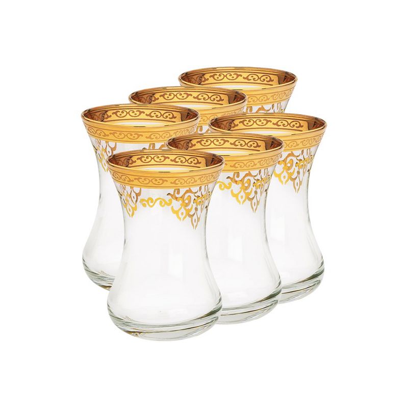 Classic Touch Set of 6 Tea Cups with Gold Design, 3 of 4