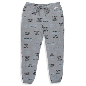 Seven Times Six Friends TV Show Womens' Sayings You're My Lobster Jogger Pajama Pants Grey - 1 of 3