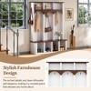 Lycvki Wooden Arched Design Hall Tree with Walnut Storage Bench and 7 Cubbies - 4 of 4