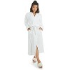 Memoi Women's 100% Cotton Zero Twist Woven Loop Terry Robe - 2 of 3