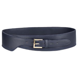 INSPIRE CHIC Women's Obi Vintage Faux Leather Buckle Wide Belts - 1 of 4