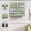 Double Glass Door Wall Cabinet With Detachable Shelves - 3 of 4