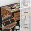 Garvee Nightstand Set of 2, Nightstands with Charging Station, Modern Nightstands with Drawers Storage Shelf for Bedroom, Living Room, Brown - 3 of 4
