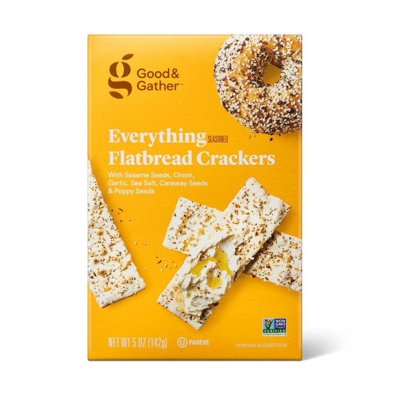 Flatbread Crackers Everything Seasoned - 5oz - Good &#38; Gather&#8482;, 1 of 9